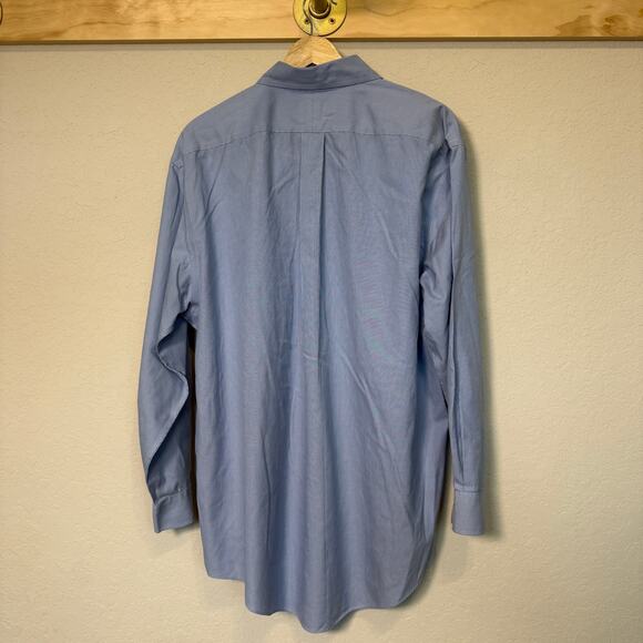Lands'‎ End Men's Blue and White Stripped Long Sleeve Button Down Size XL - Picture 5 of 6